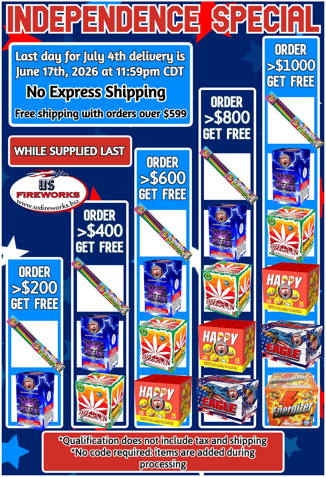 USFireworks.biz online free fireworks Special